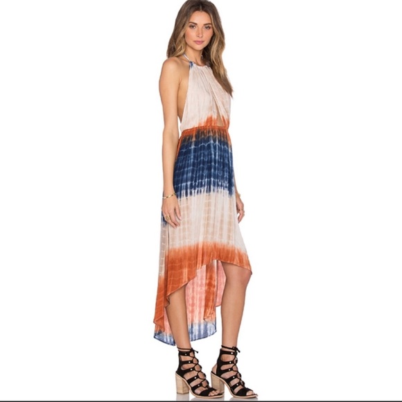 NEW Revolve Ale by Alessandra Tie Dye Hi Low Halter Midi Dress - Picture 2 of 3